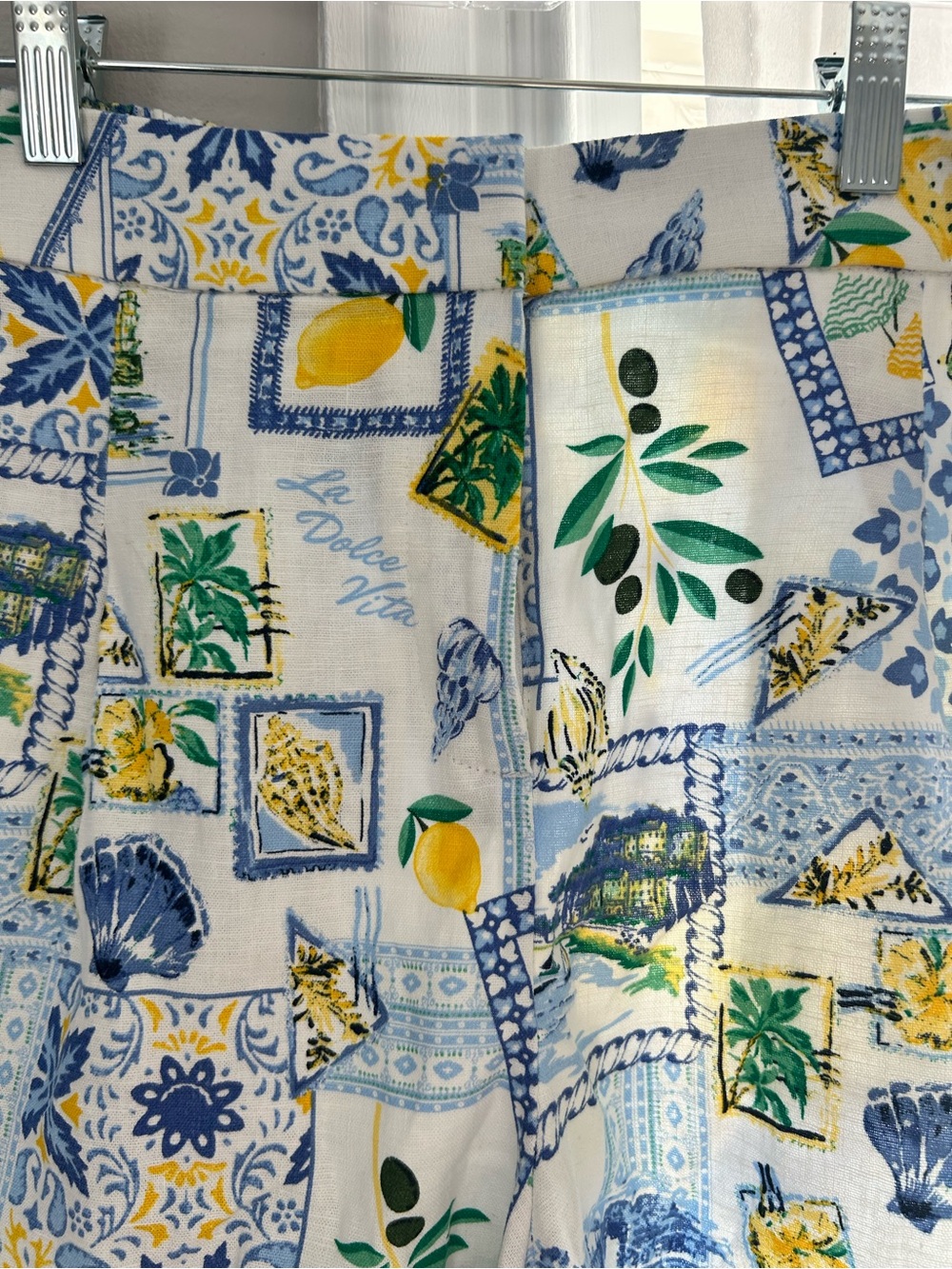 J.Crew Factory Mediterranean Print Linen-Blend Shorts NWT Size 6 - Picture 5 of 7